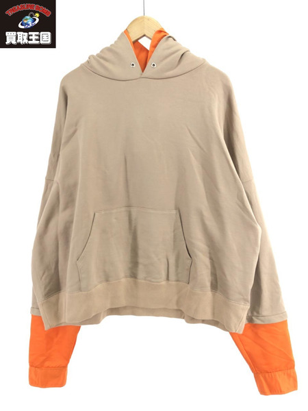 NO. 21SS LAYERED SWEAT HOODY 茶 2[値下]