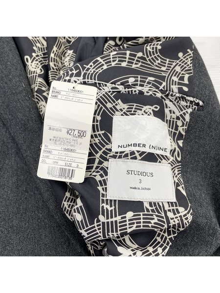 NUMBER (N)INE STUDIOUS別注 音符柄ジャケット BLK (3)[値下]
