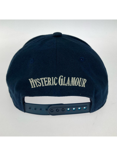 HYSTERIC GLAMOUR HYS WHISKY柄 刺繍キャップ 0263QH05 紺