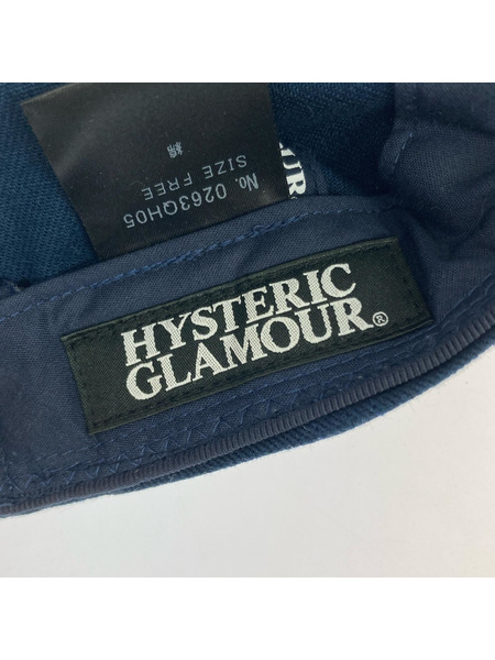 HYSTERIC GLAMOUR HYS WHISKY柄 刺繍キャップ 0263QH05 紺