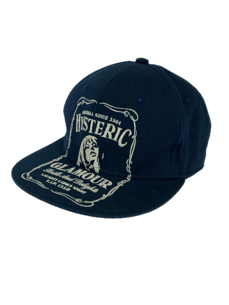 HYSTERIC GLAMOUR HYS WHISKY柄 刺繍キャップ 0263QH05 紺