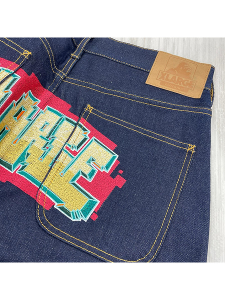 XLARGE ショートパンツ POLYGON LG DNM SHORT PANTS/ブルー