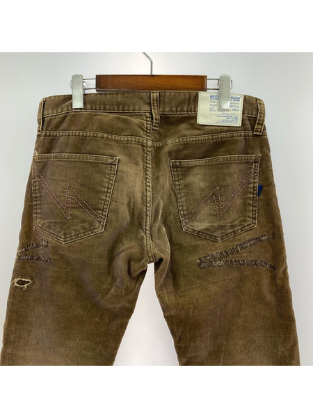 NEIGHBORHOOD リペア加工 コーデュロイパン M 茶