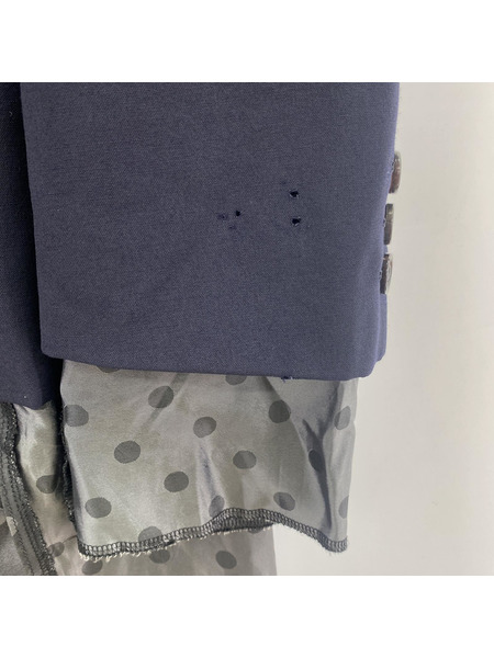 CdG HOMME PLUS 14SS 孵化期 ドッキングレイヤードジャケット S 紺 PM-J006