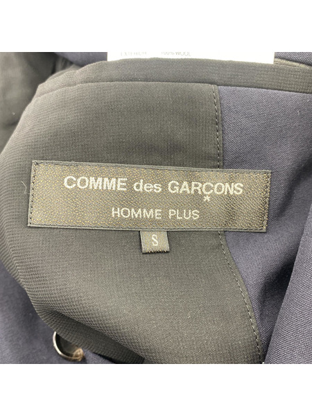 CdG HOMME PLUS 14SS 孵化期 ドッキングレイヤードジャケット S 紺 PM-J006