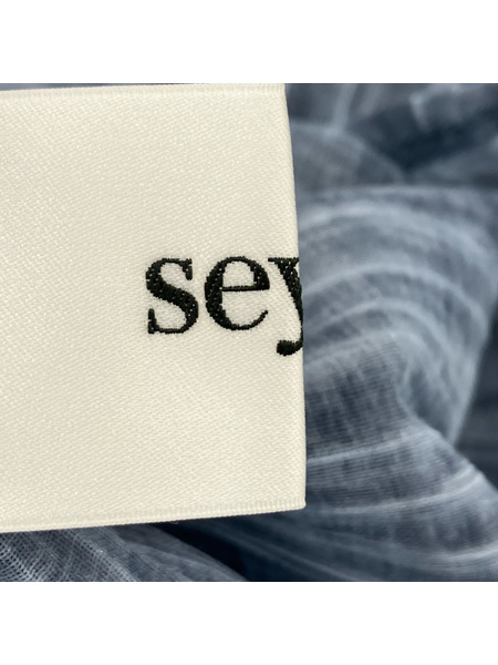 長袖シャツ seyto ストライプ シアーシャツ 2