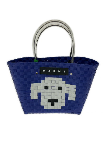 MARNI トートバッグ MARKET ANIMAL BASKET BAG 犬 青