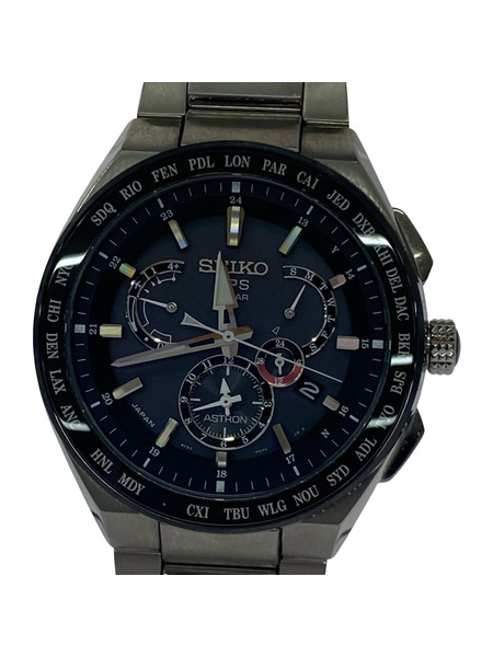 SEIKO ASTRON 黒文字盤チタンモデル GPSソーラーウォッチ SBXB123 8X53-0AV0-2