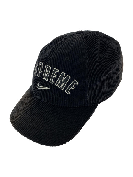 Supreme×NIKE 22SS Nike Arc Corduroy 6Panel Cap ブラック