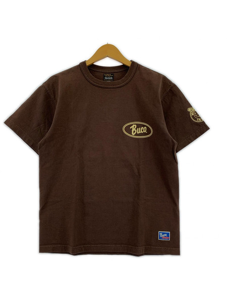 REAL McCOY'S 半袖Tシャツ・カットソー BUCO SSプリントTee 茶 (42)