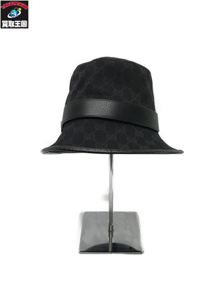 GUCCI 20SS GG Canbas Fedora Hat 黒