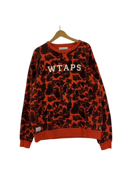 WTAPS/DESIGN CREW NECK COLLEGE/オレンジカモ/1[値下]