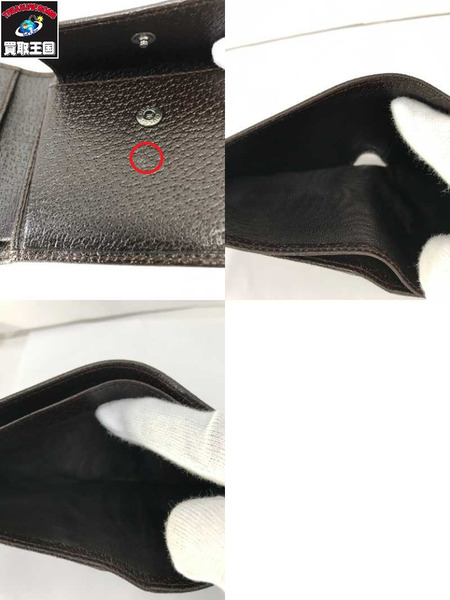 GUCCI  コンパクトウォレット グッチ 二つ折り 総柄 茶