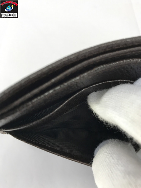 GUCCI  コンパクトウォレット グッチ 二つ折り 総柄 茶