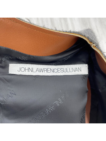 JOHN LAWRENCE SULLIVAN レザー×ウール ベスト OS ブラウン×グレー