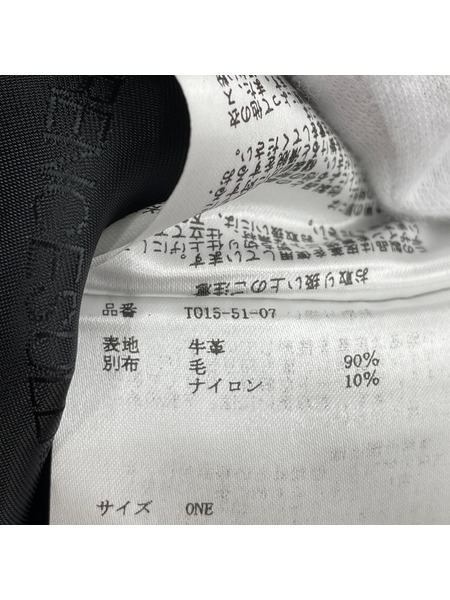 JOHN LAWRENCE SULLIVAN レザー×ウール ベスト OS ブラウン×グレー