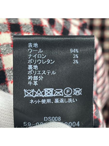 CABaN ジャケット ウールストレッチ ギンガムチェックブルゾン L