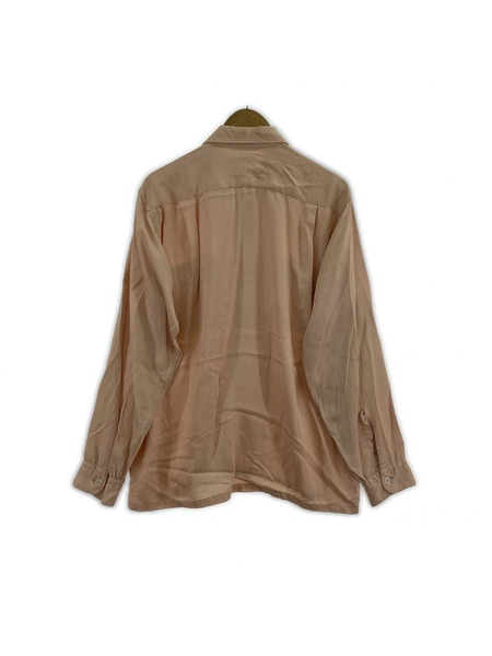 OLD・VINTAGE 長袖シャツ 50s頃 BRENT レーヨン 開襟 シャツ 15-15.5 薄ピンク