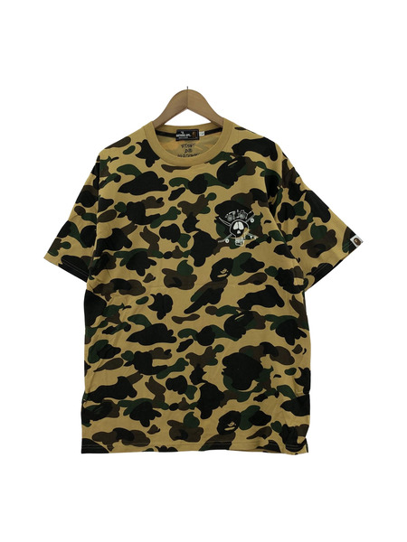 A BATHING APE STUSSY 30th 猿カモ Tシャツ 迷彩 カーキ L