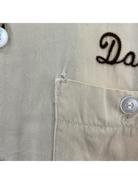 OLD・VINTAGE 半袖シャツ aco chain stitch bowling shirt 茶 (L)