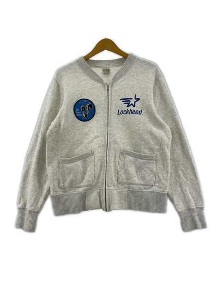 Buzz Rickson's カーディガン FULl ZIP SWEAT Skunk Works 灰 (M)