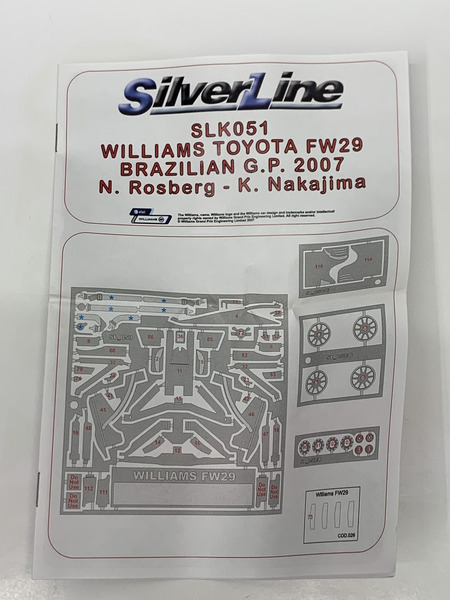 1/43 SilverLine メタルキット ウィリアムズ トヨタ FW29 2007ブラジルGP SLK051 未組立 組立キット 