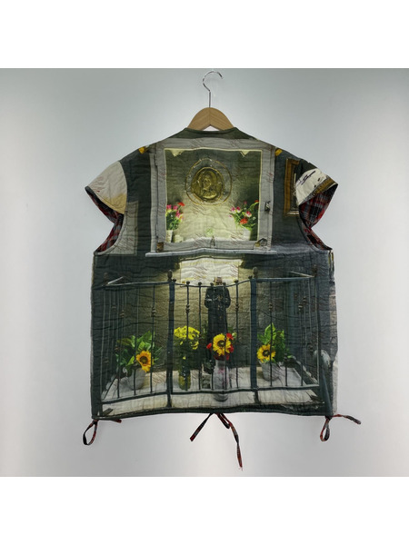 BLESS 4122 Liningvest GREY＆CHECKED 転写ライニングベスト OS ユニセックス[値下]