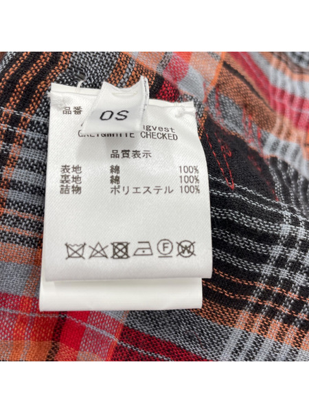 BLESS 4122 Liningvest GREY＆CHECKED 転写ライニングベスト OS ユニセックス[値下]