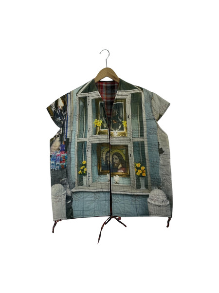 BLESS 4122 Liningvest GREY＆CHECKED 転写ライニングベスト OS ユニセックス[値下]