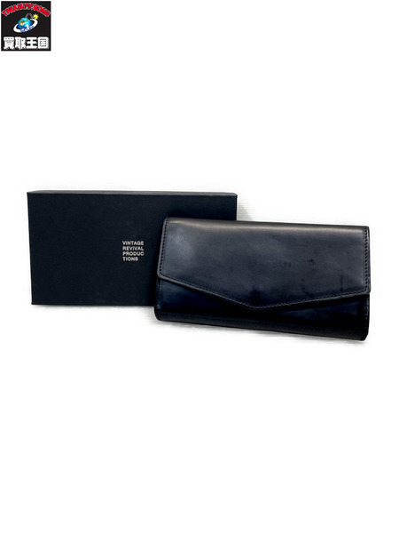 VINTAGE REVIVAL PRODUCTIONS 栃木レザー ロングウォレット 黒