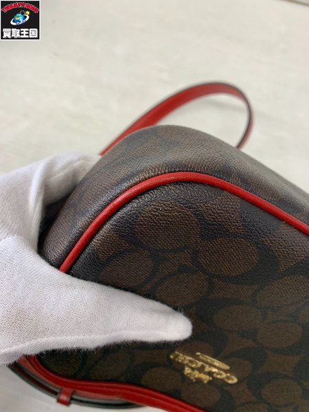 ショルダーバッグ COACH 赤 切替
