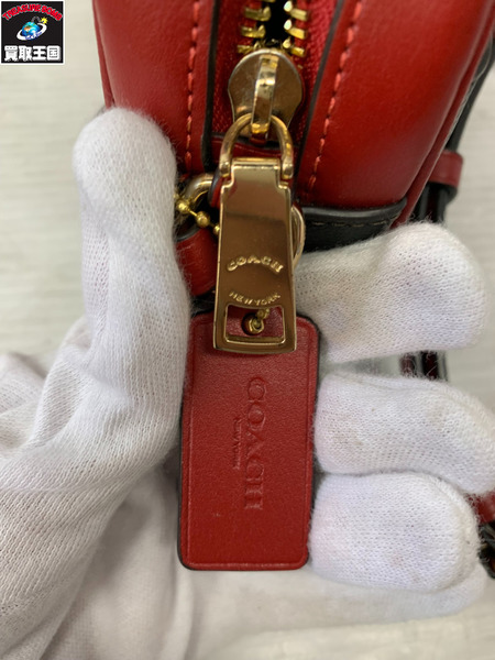 ショルダーバッグ COACH 赤 切替