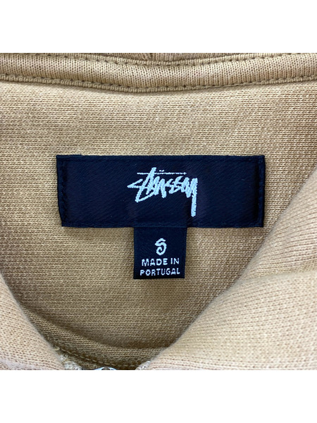STUSSY OVERDYED STOCK LOGO ZIP HOODIE S ベージュ 118471
