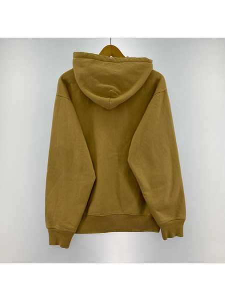 STUSSY OVERDYED STOCK LOGO ZIP HOODIE S ベージュ 118471