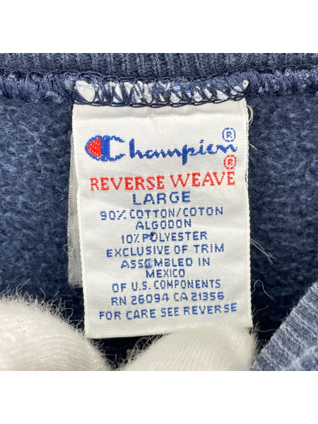 Champion スウェット・トレーナー 刺繍タグ northwestern ネイビー