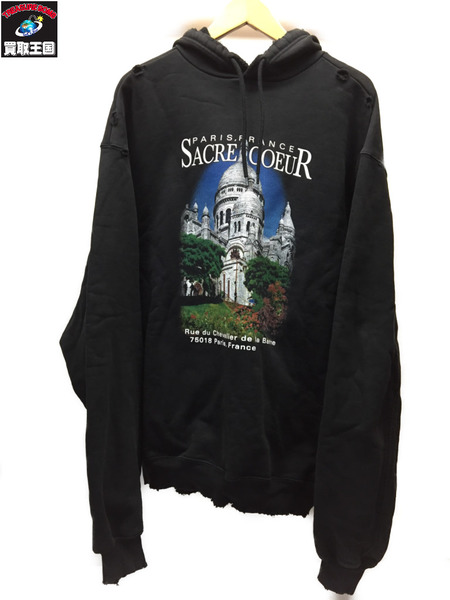 BALENCIAGA/21SS/SACRE COEUR SPORT HOODIE/XXS/黒/641679-TJVH9