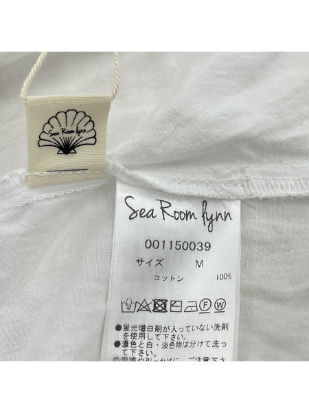 sea room lynn Cotton 半袖ワンピース ギャザーパフスリーブドレス/ホワイト