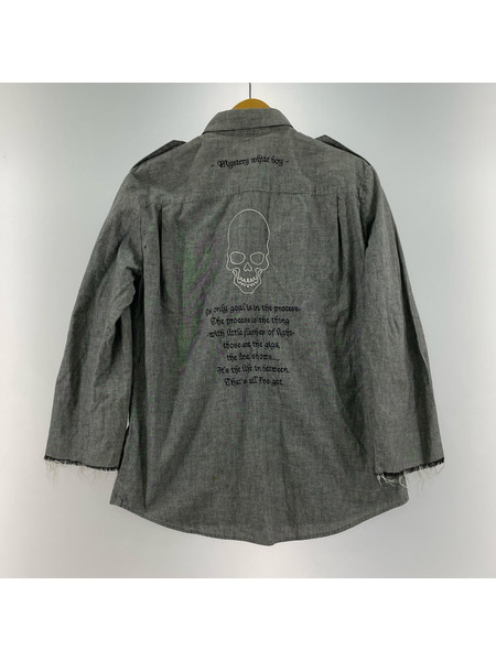 NUMBER (N)INE 長袖シャツ 01SS TIME期 カットオフスカル刺繍シャツ 3