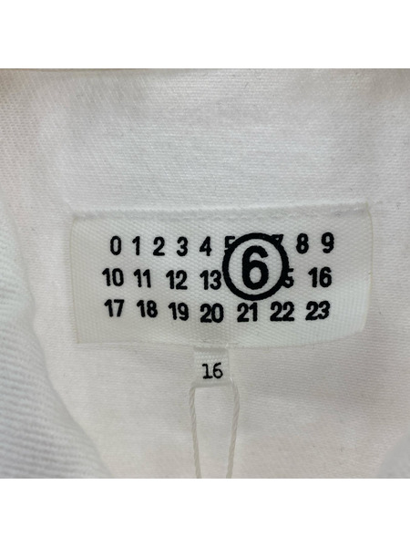 MM6 26SS ロゴ刺繍 デニム トラッカージャケット 16Y ホワイト