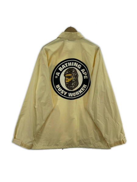 A BATHING APE 90s 三角黒タグ BUSY WORKS ナイロンコーチジャケット 黄