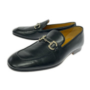 靴 GUCCI 649479 モカシン ホースビットローファー 黒