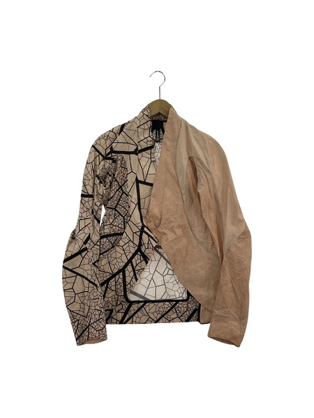 threeASFOUR ノーカラーデザインジャケット 4 ピンクベージュ[値下]