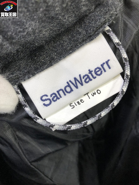 SandWaterr ウールストライプパンツ 2/サンドウォーター/グレー/メンズ/ボトムス