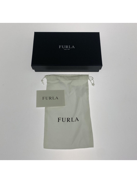 FURLA シボ レザーロングウォレット