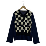 COMME des GARCONS HOMME PLUS チェッカーＶネックニット Ｓ ネ