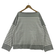 OUTIL 23AW Tricot AAST ボーダー バスクシャツ 1 グレー 白[値下]