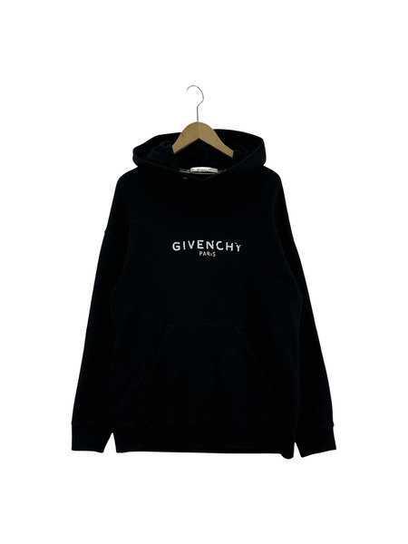 GIVENCHY Vintage Logo Print Hoodie POパーカー S ブラック