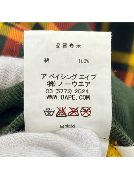 A BATHING APE パーカー(ジップアップ) チェック パンダ フルジップパーカー (S)