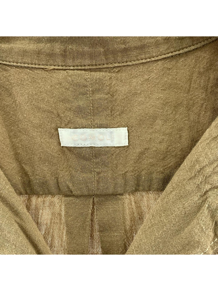 COMOLI 半袖シャツ 20SS ベタシャン オープンカラーシャツ ベージュ