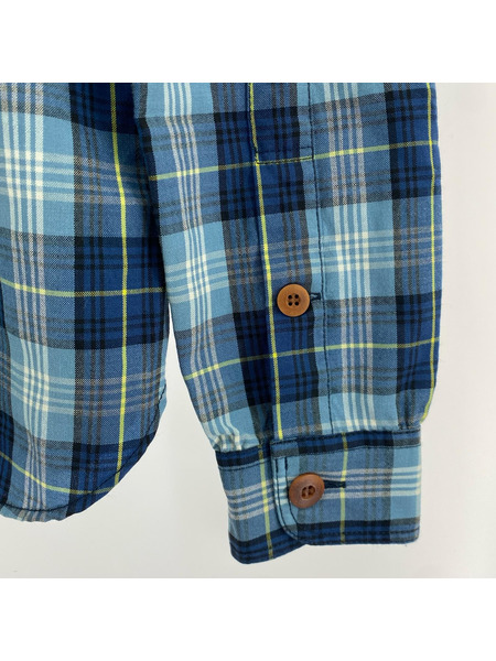 COMME des GARCONS ウールチェックシャツ S ブルー